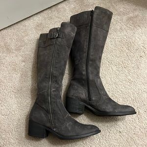 Born Women Distressed Dark Grey Boots. Size 9M